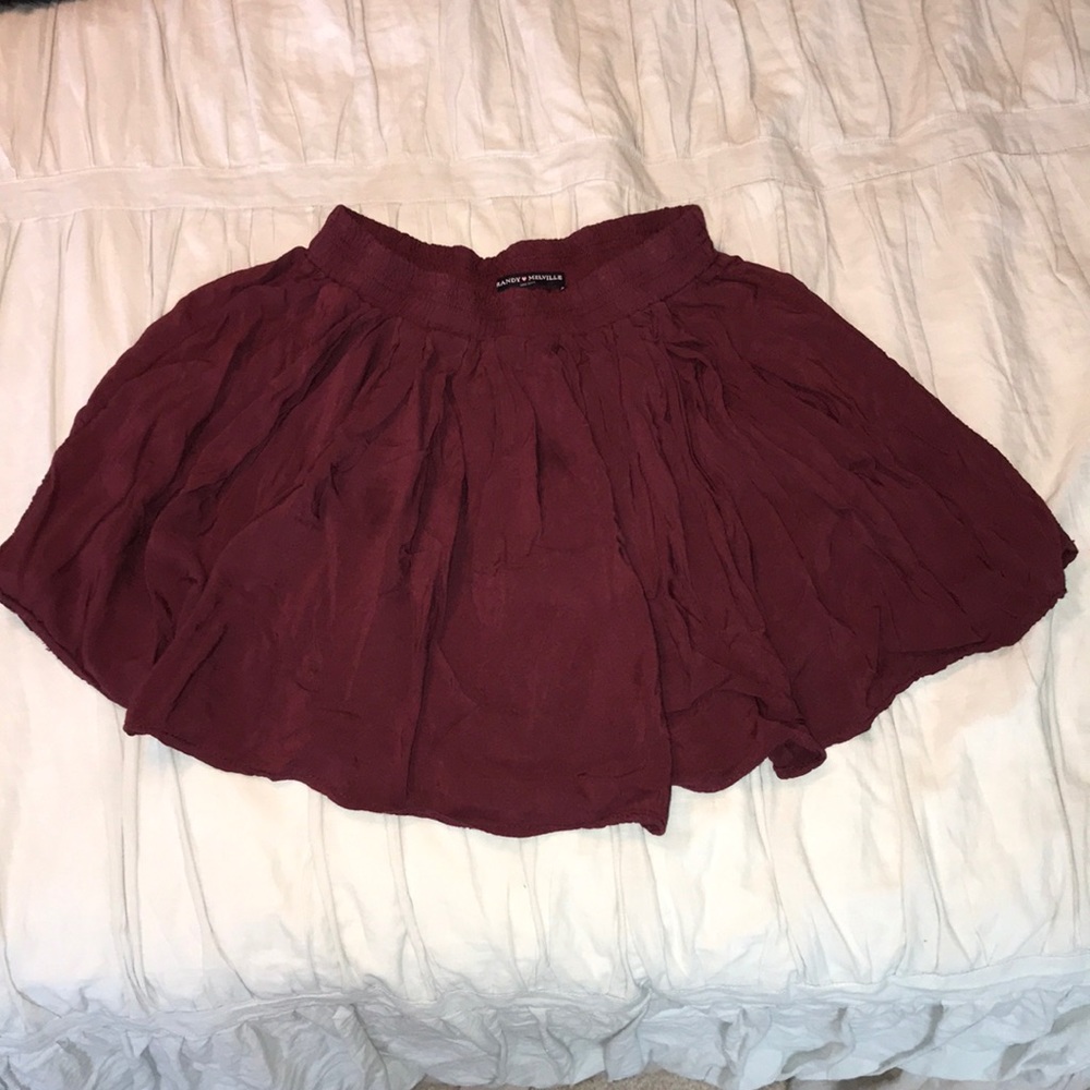 Brandy Melville maroon circle/skater skirt